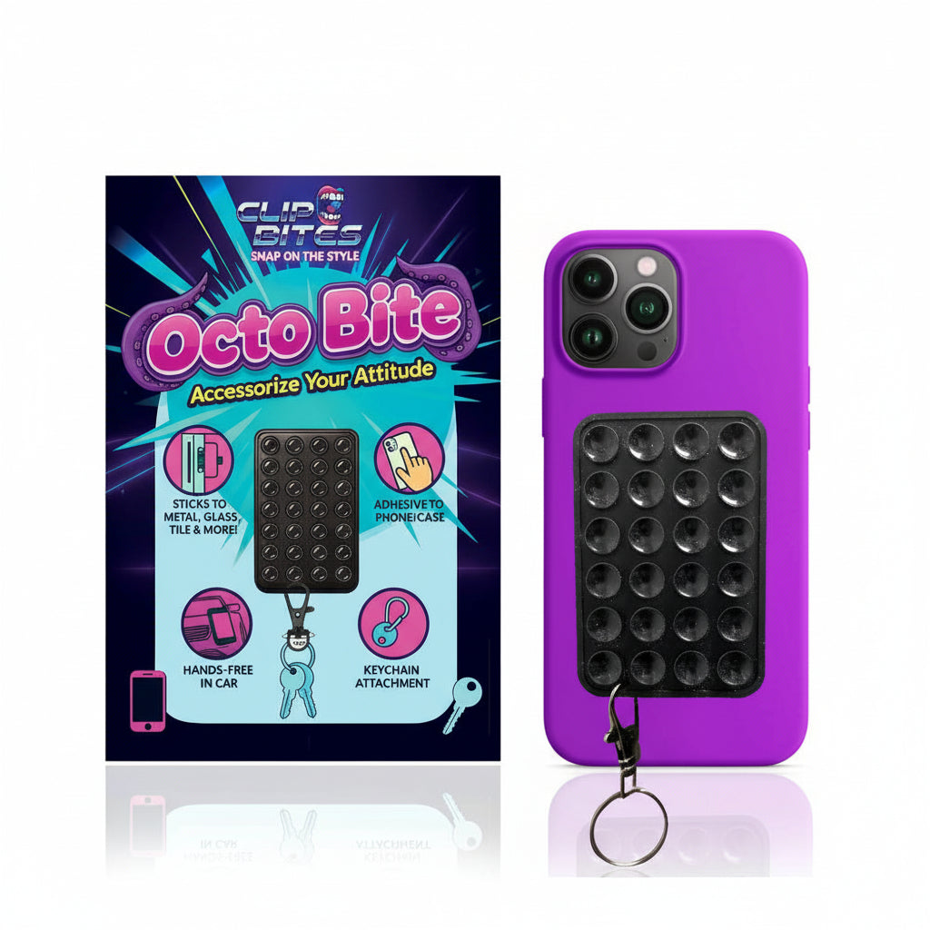 Octo Bite Suction Cup Phone Mount with Keychain
